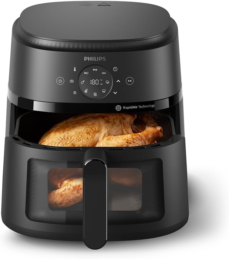 Philips 2000 Airfryer – Freidora de Aire 6,2L, 13 opciones, Táctil, Negro