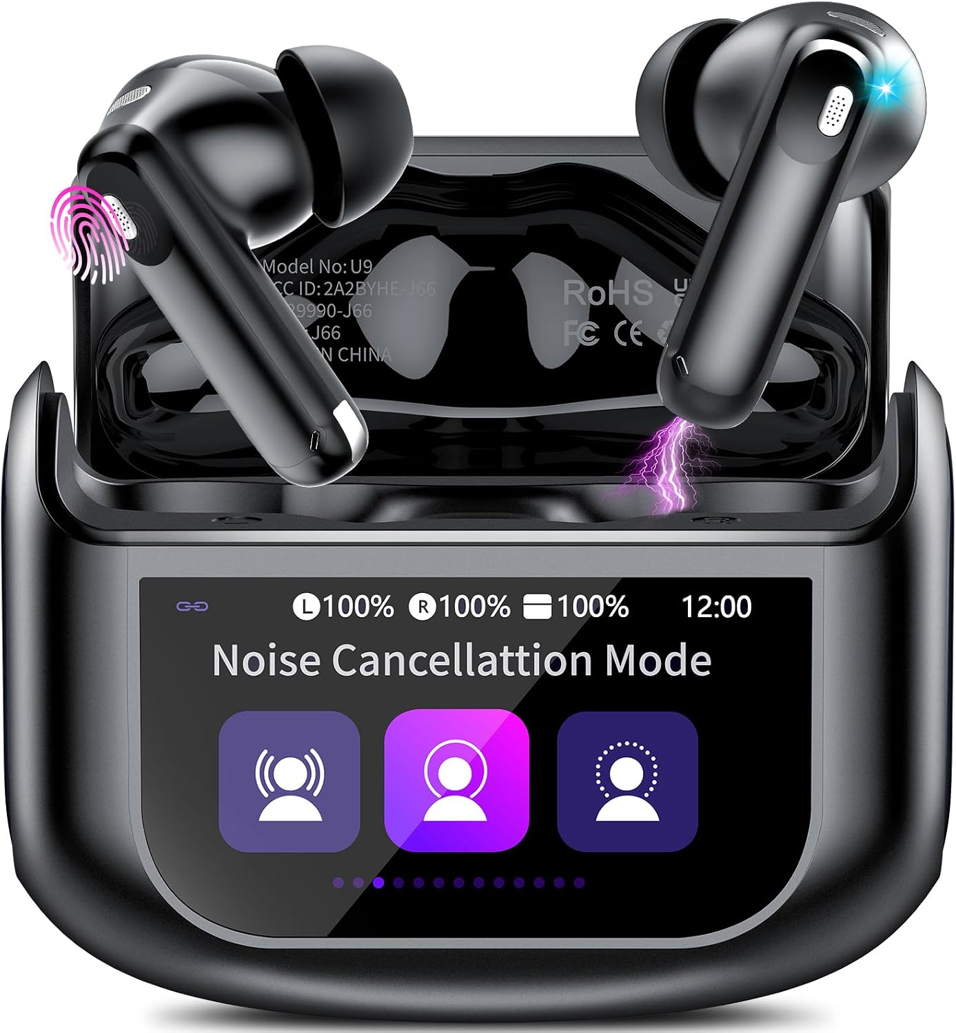 Thunelec Auriculares Inalámbricos Pantalla Táctil Cancelación Ruido ANC+ENC